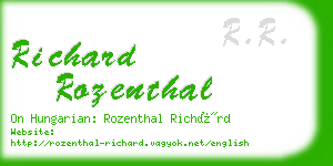 richard rozenthal business card